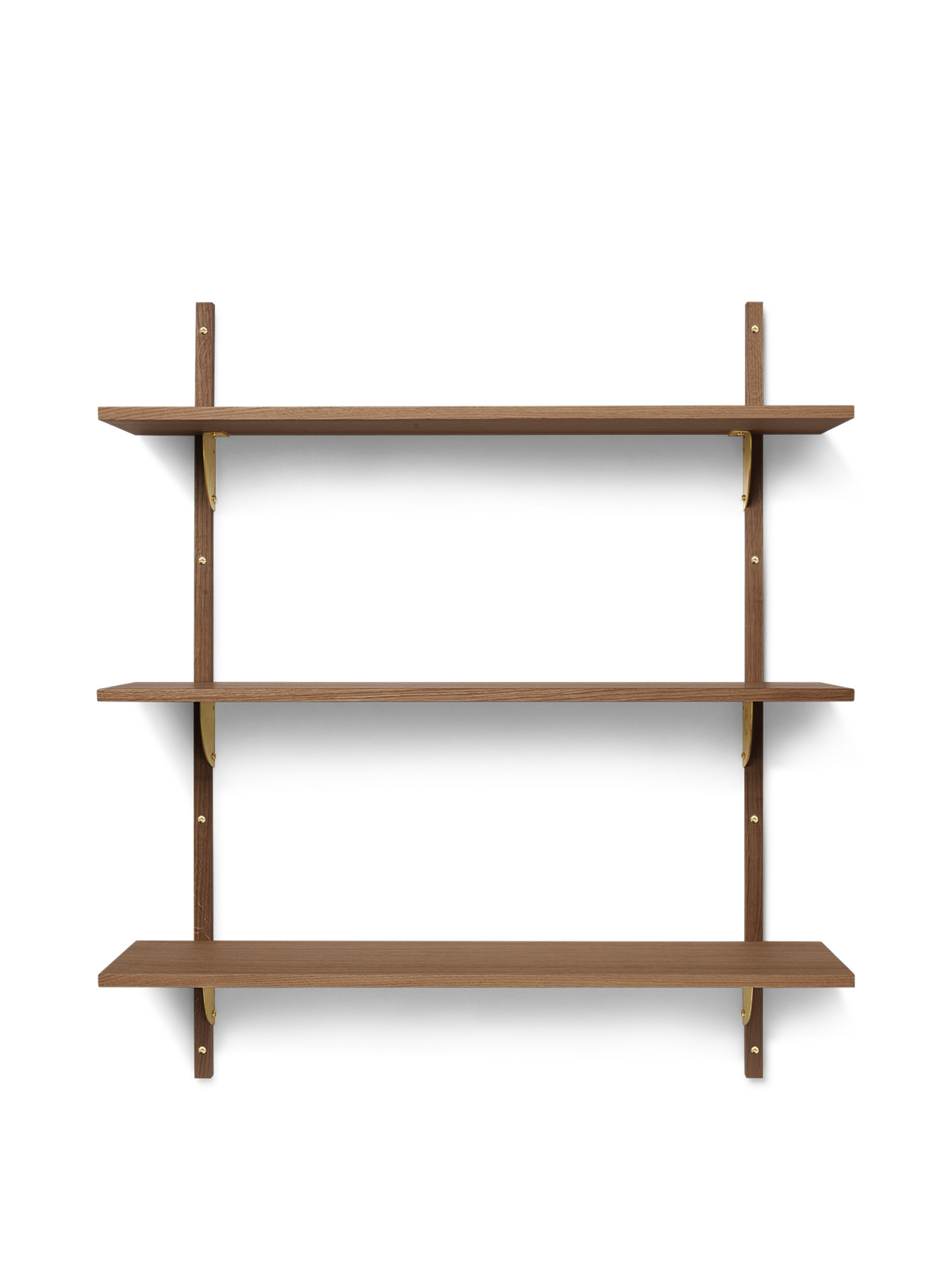 Ferm Living Sector Shelf Triple/Wide - Smoked Oak/Brass