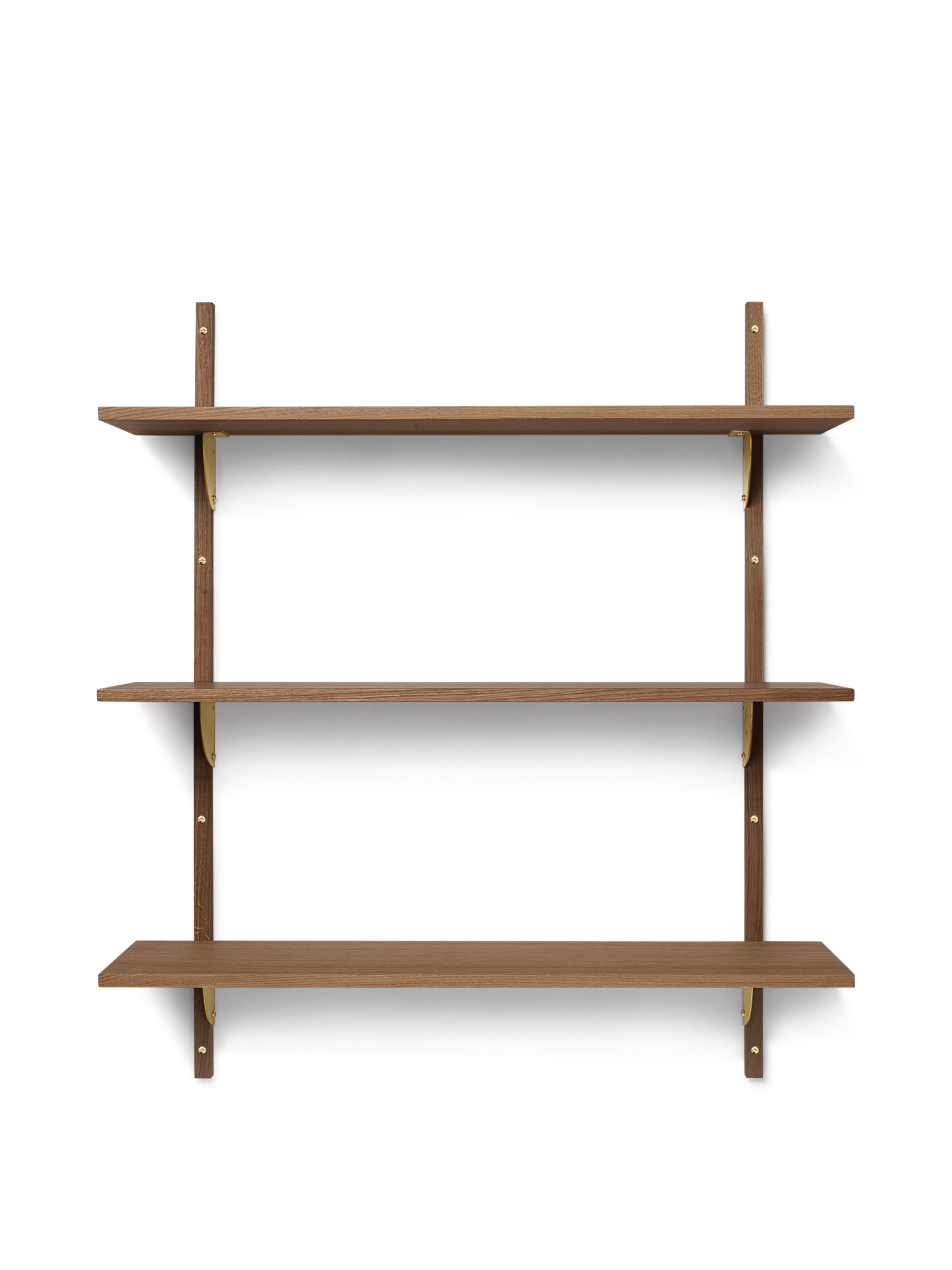 Ferm Living Sector Shelf Triple/Wide - Smoked Oak/Brass
