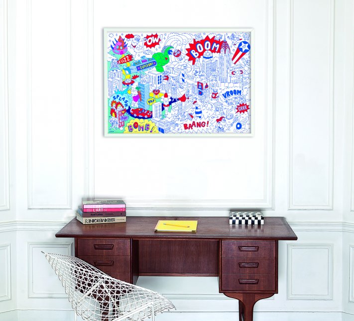 OMY Giant Superhero coloring poster