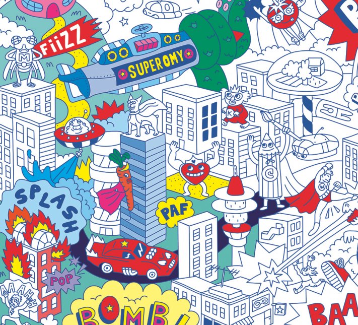 OMY Giant Superhero coloring poster
