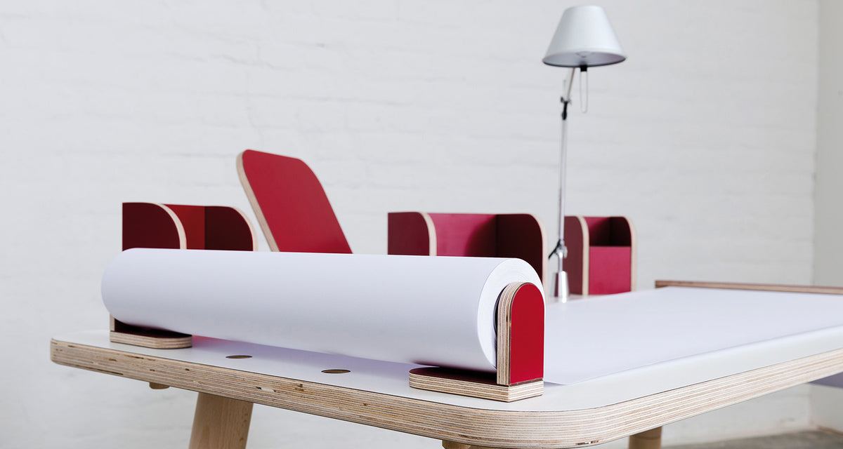 Pure Position growing table complete set with bench Ruby red