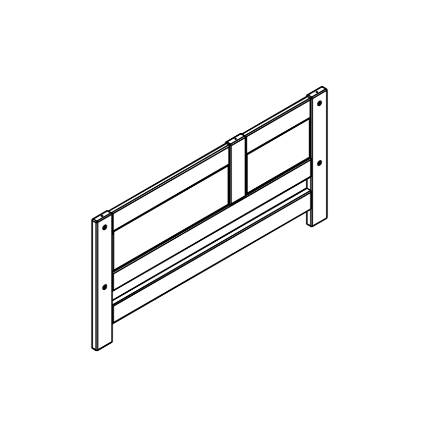 Lifetime Kidsrooms Tête/pieds de lit avec accès pour lit de 120 cm Blanc