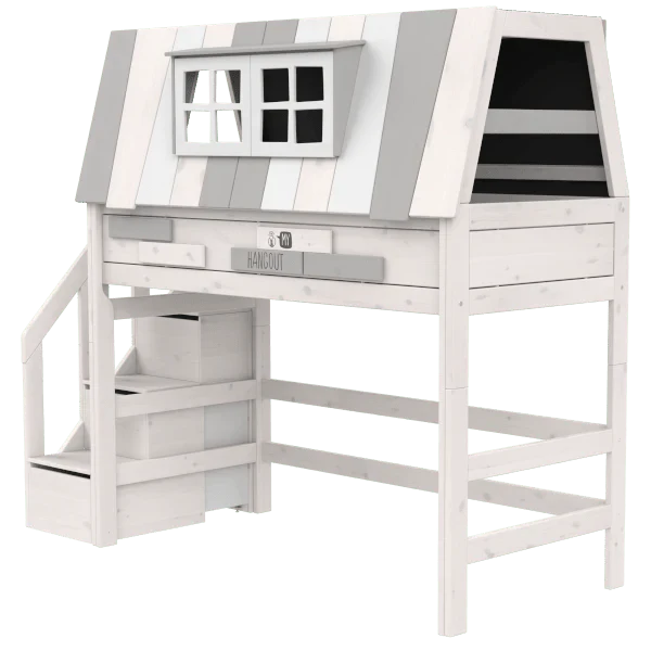 Lifetime Kidsrooms Hochbett mit Treppe 152 cm - My Hangout Weiss