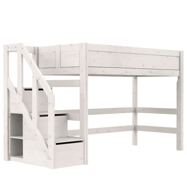 Lifetime Kidsrooms Hochbett 152 cm mit Treppe - Original Weiss