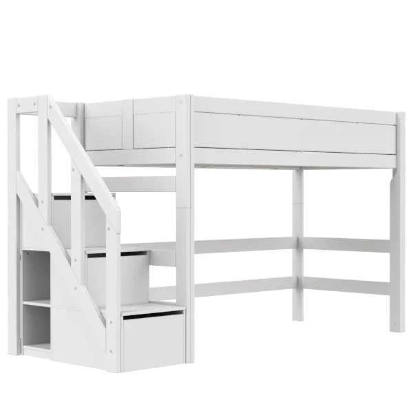 Lifetime Kidsrooms Hochbett 152 cm mit Treppe - Original Weiss