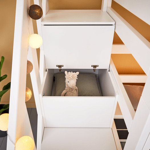 Lifetime Kidsrooms Hochbett 152 cm mit Treppe - Original Weiss