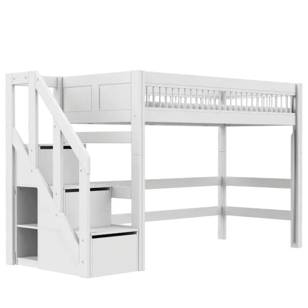 Lifetime Kidsrooms Letto a soppalco con scale 152 cm - Breeze White