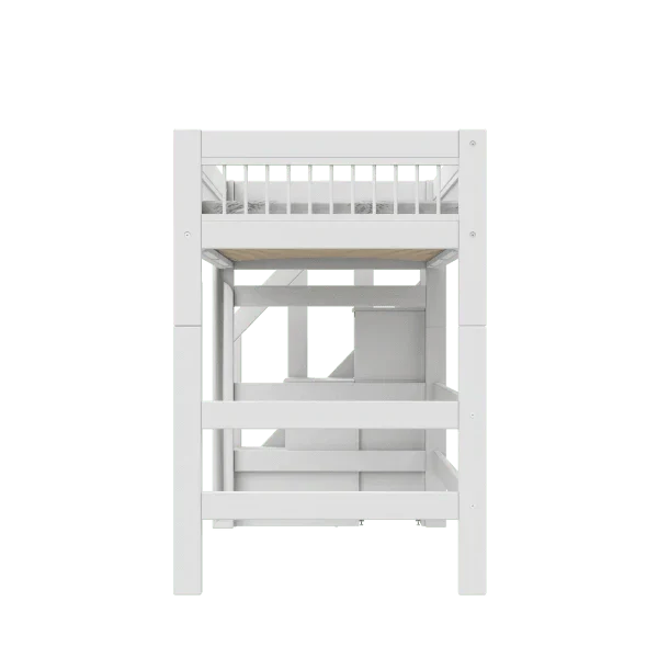Lifetime Kidsrooms Letto a soppalco con scale 152 cm - Breeze White
