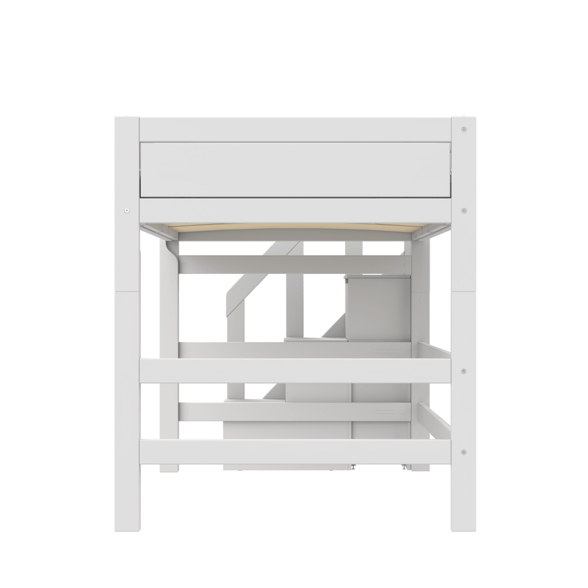 Lifetime Kidsrooms Lit surélevé 120 avec escalier - 152 cm Blanc