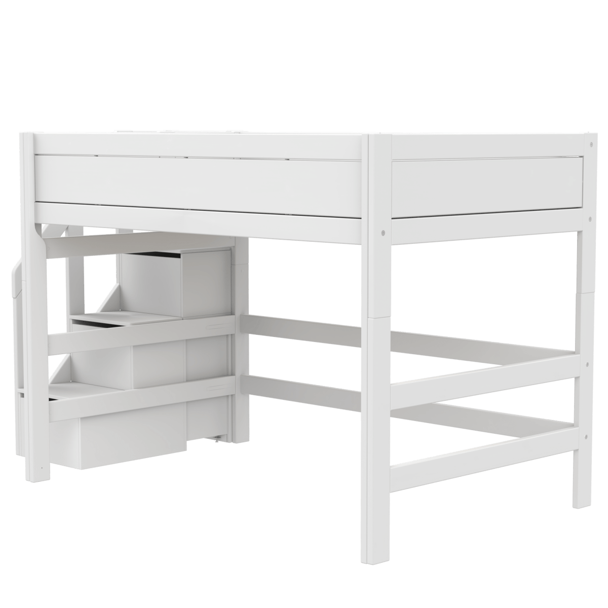 Lifetime Kidsrooms Lit surélevé 120 avec escalier - 152 cm Blanc