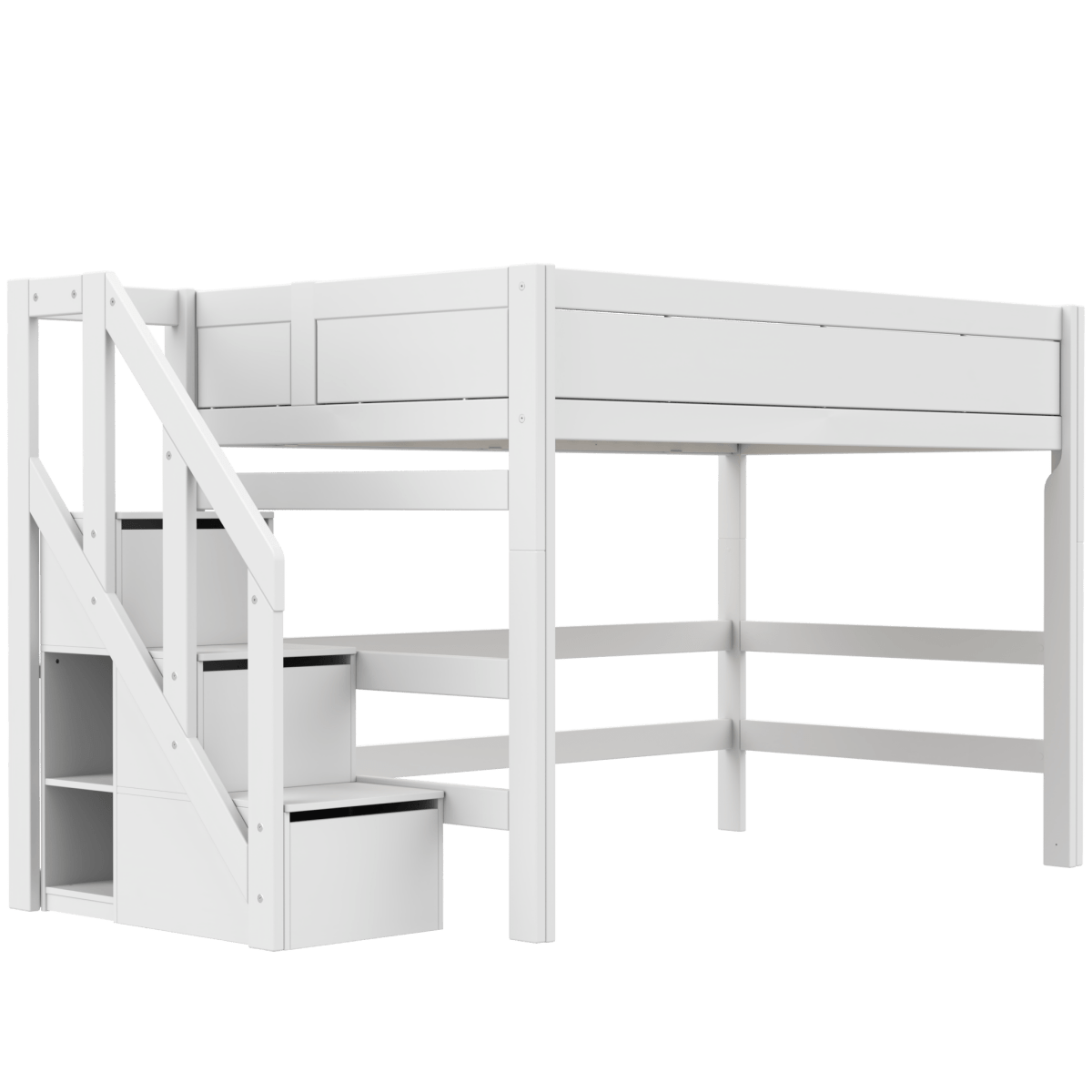 Lifetime Kidsrooms Lit surélevé 120 avec escalier - 152 cm Blanc