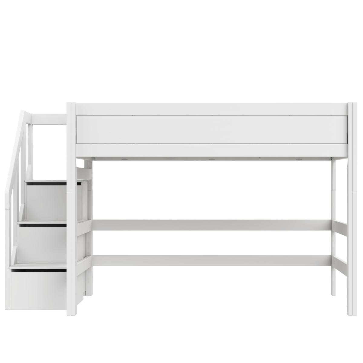 Lifetime Kidsrooms Letto a soppalco 120 con scale - 152 cm Whitewash