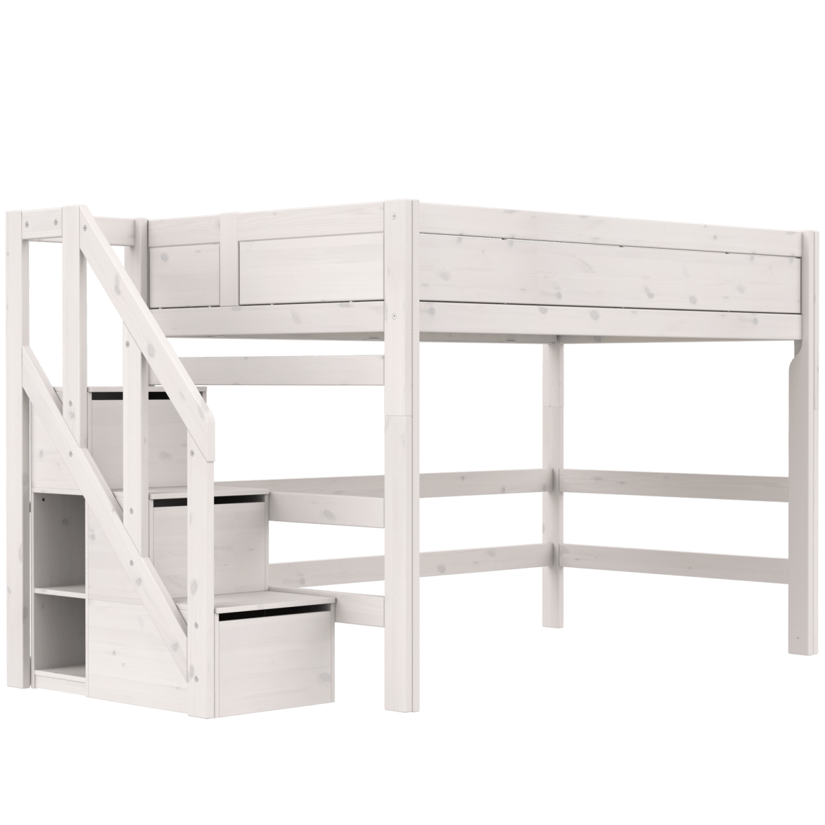 Lifetime Kidsrooms Letto a soppalco 120 con scale - 152 cm Whitewash