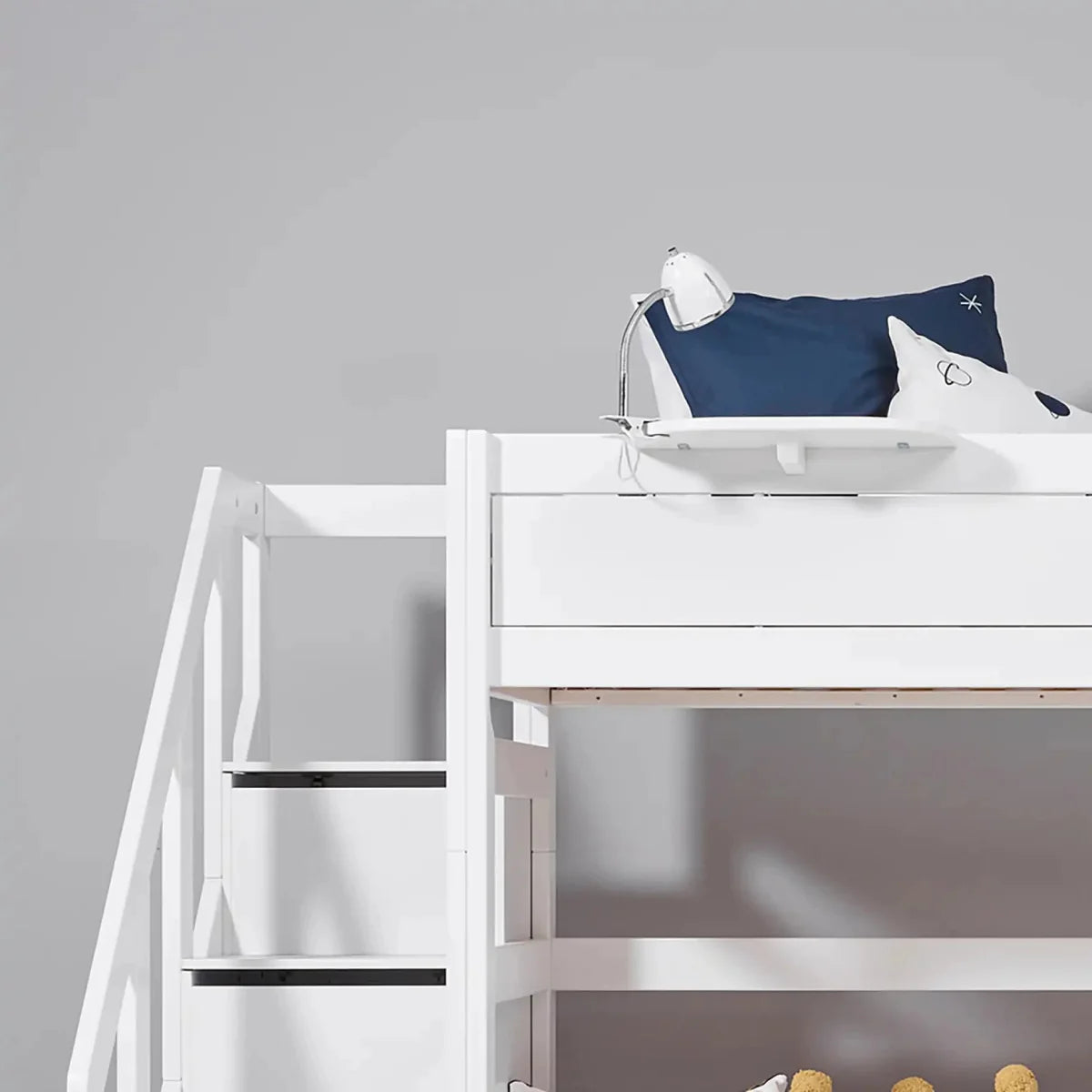 Lifetime Kidsrooms Lit surélevé 120 avec escalier - 152 cm Blanc