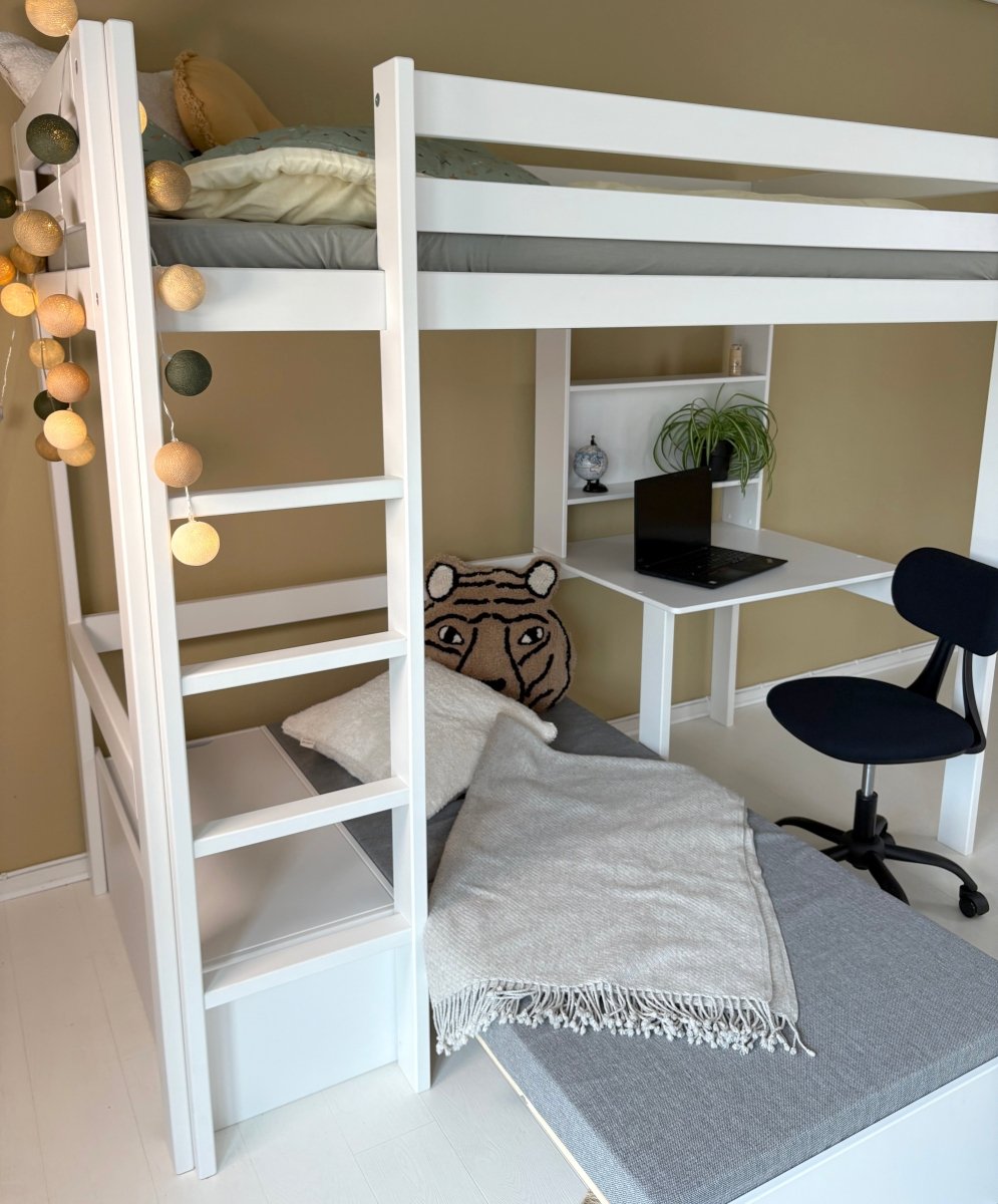 Lifetime Kidsrooms Elements loft bed 177 cm - Study & Relax White