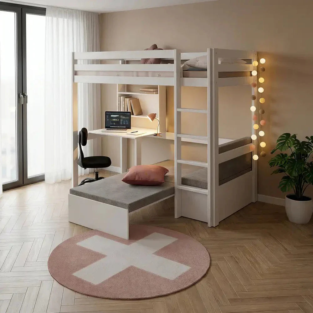 Lifetime Kidsrooms Elements loft bed 177 cm - Study & Relax White
