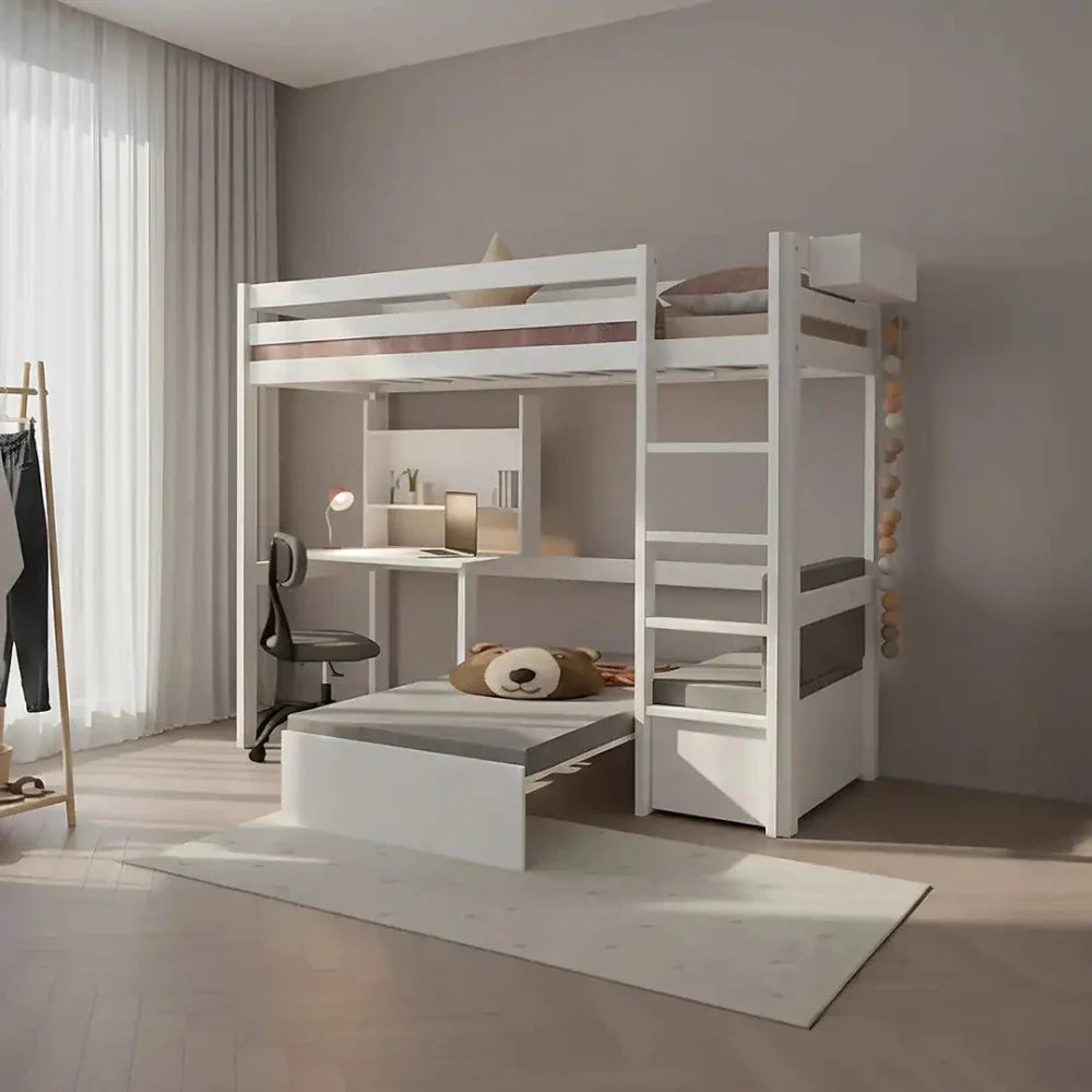 Lifetime Kidsrooms Elements loft bed 177 cm - Study & Relax White