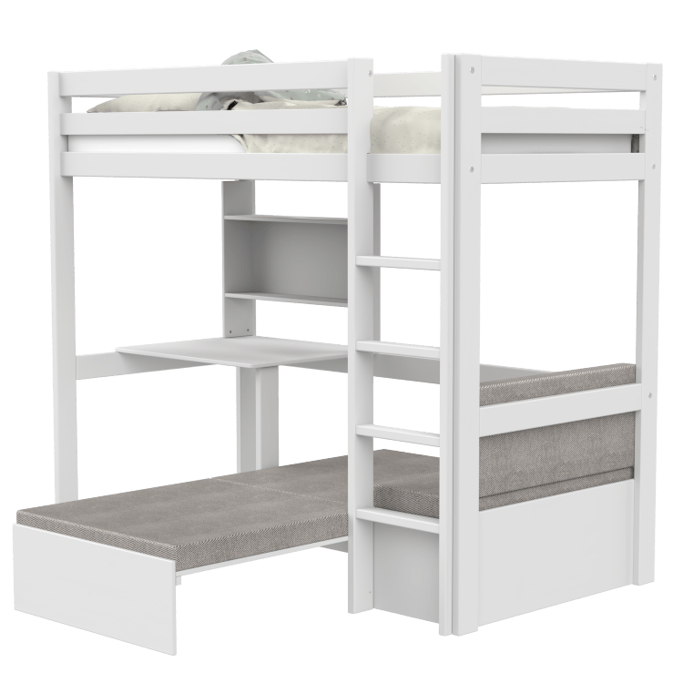 Lifetime Kidsrooms Elements loft bed 177 cm - Study & Relax White