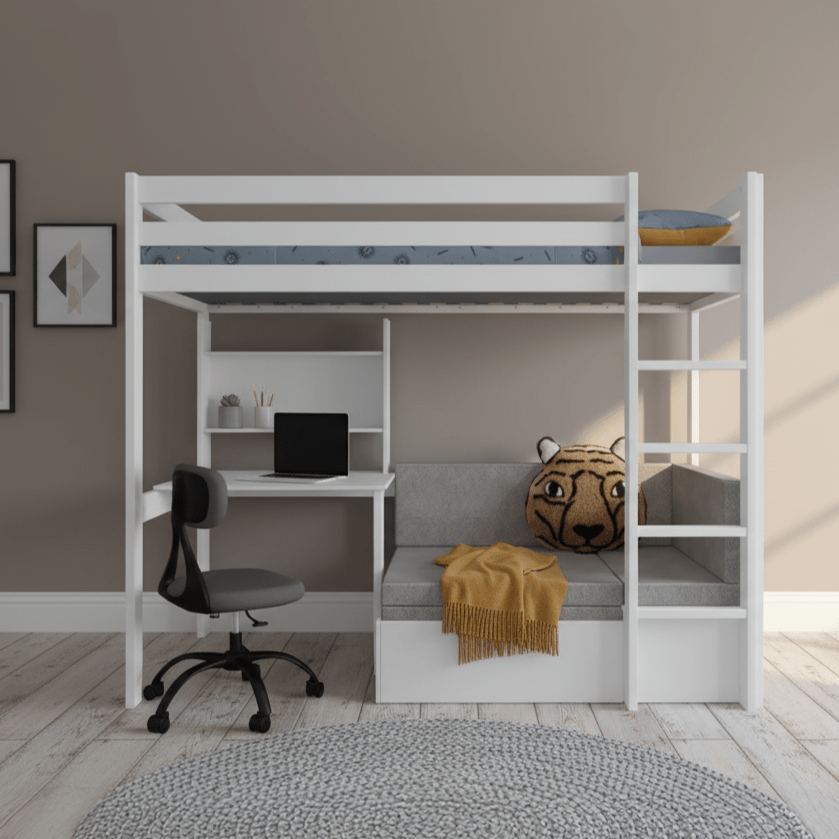 Lifetime Kidsrooms Elements loft bed 177 cm - Study & Relax White