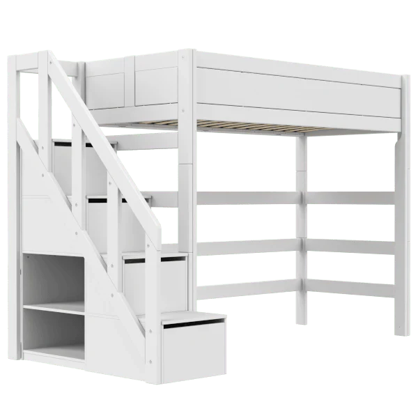 Lifetime Kidsrooms Lit surélevé 177 cm avec escalier - Original Blanc