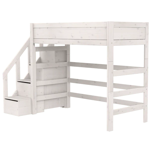 Lifetime Kidsrooms Lit surélevé 177 cm avec escalier - Original Blanc