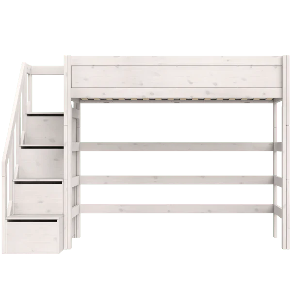 Lifetime Kidsrooms Lit surélevé 177 cm avec escalier - Original Blanc