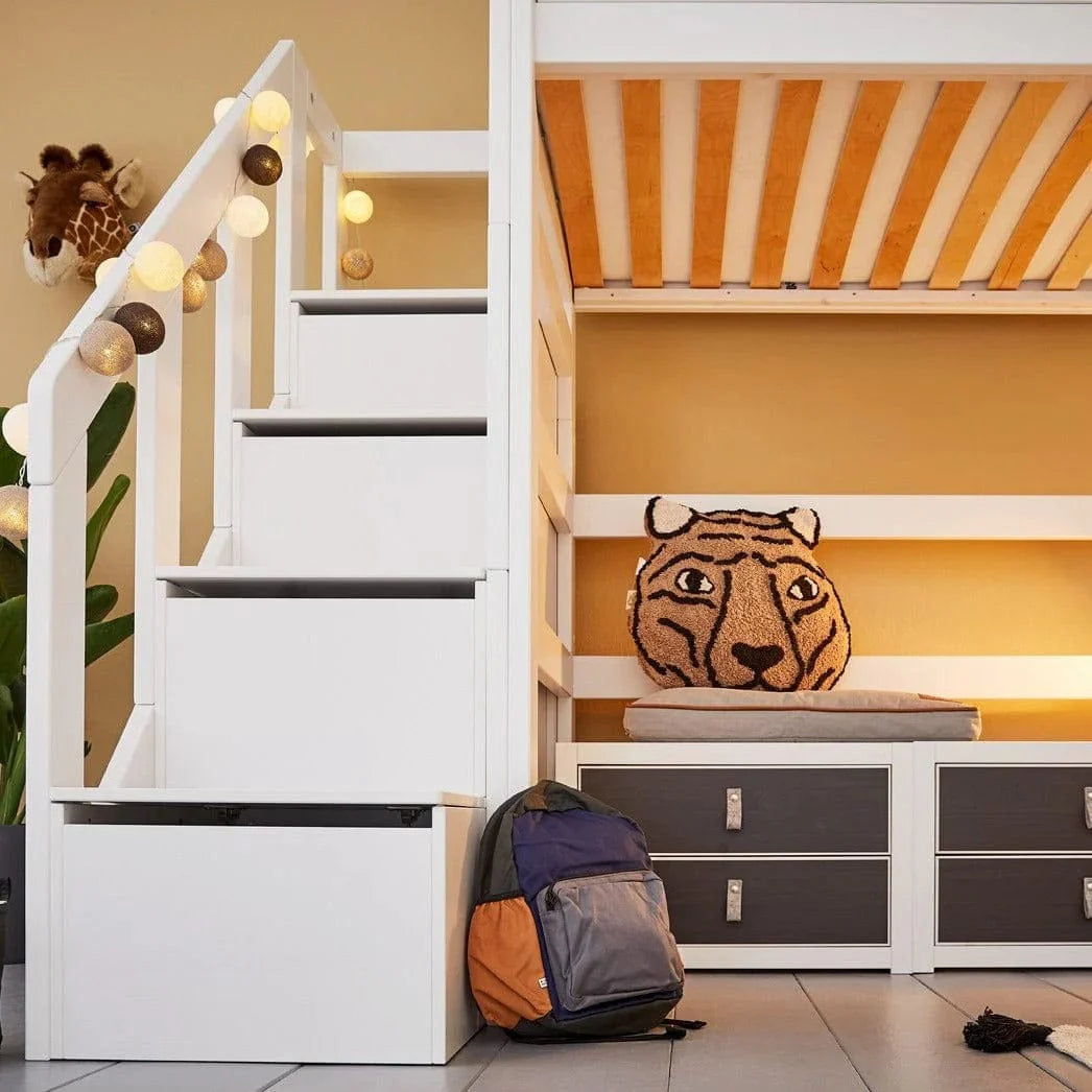 Lifetime Kidsrooms Lit surélevé 177 cm avec escalier - Original Blanc