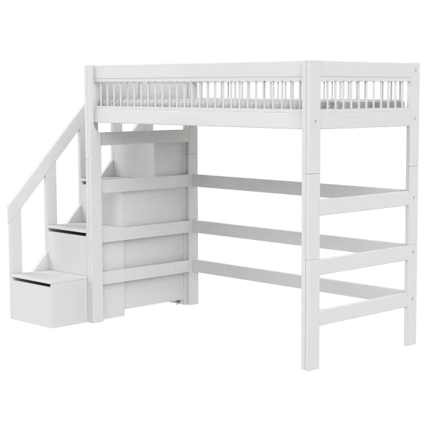 Lifetime Kidsrooms Lit surélevé avec escalier 177 cm - Breeze Blanc