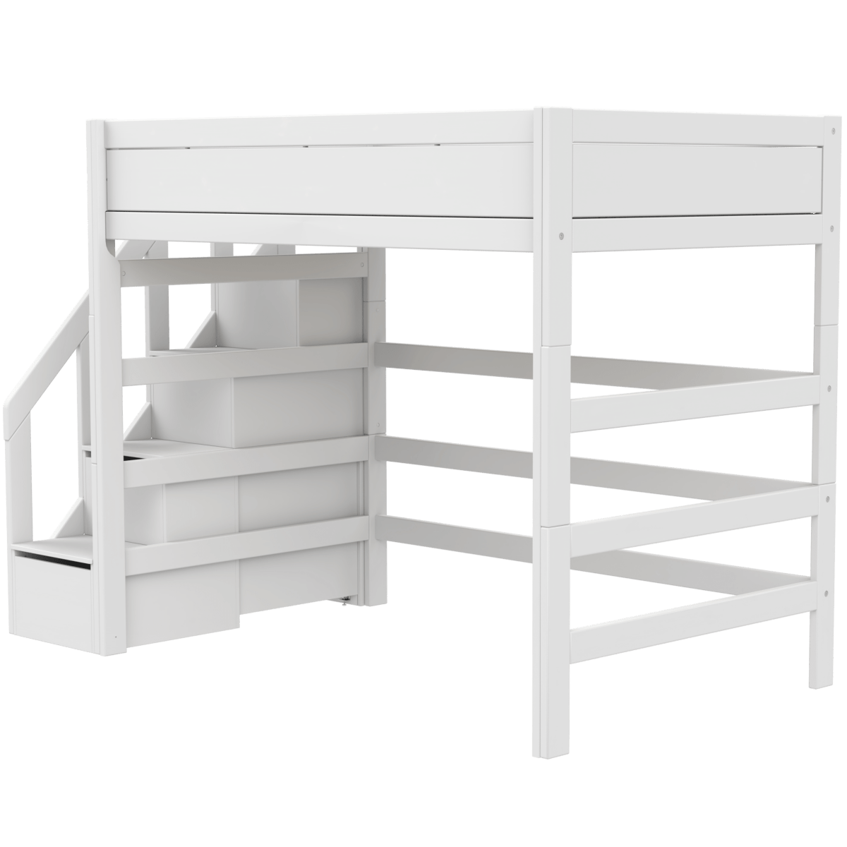Lifetime Kidsrooms Letto a soppalco 120 con scale - 177 cm Whitewash