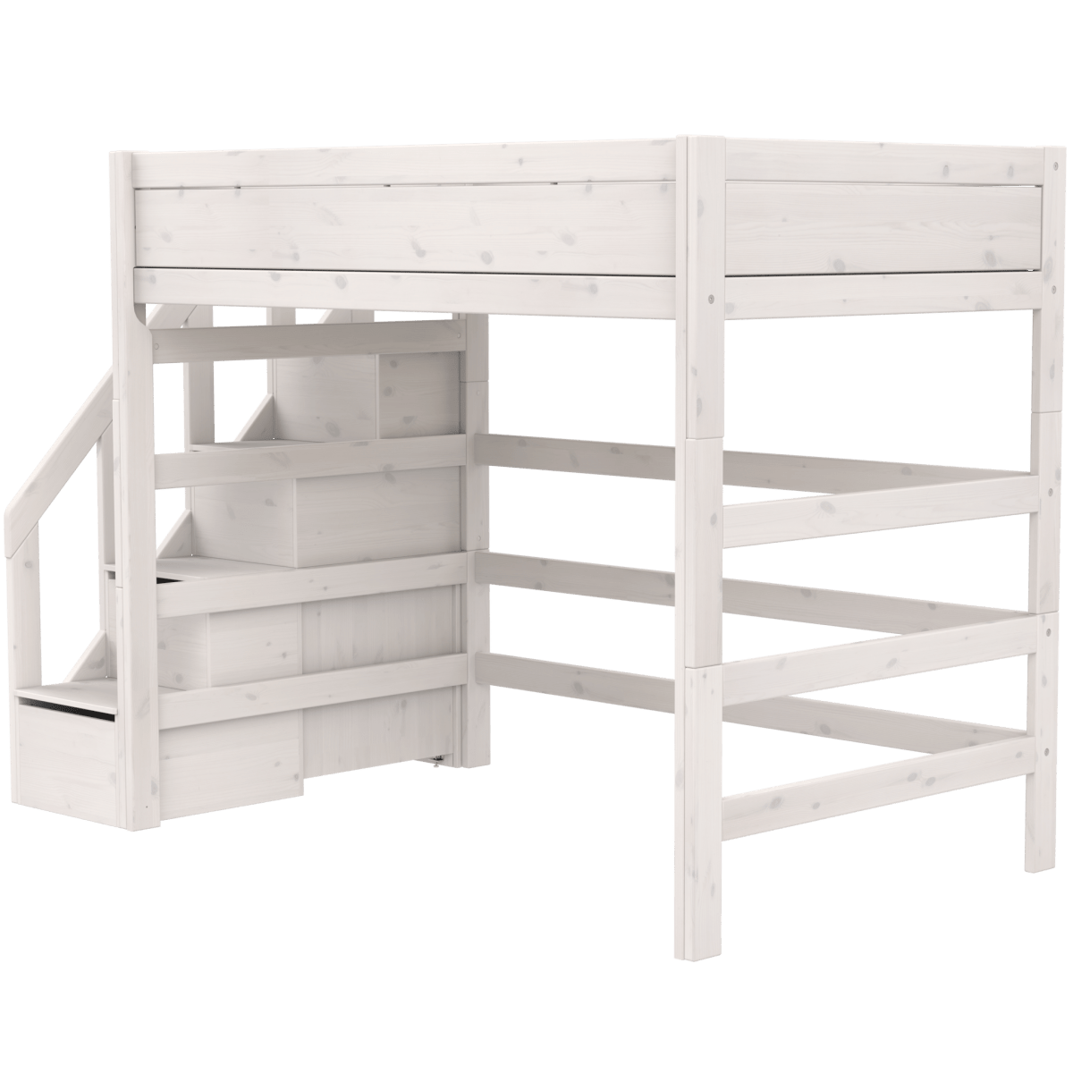 Lifetime Kidsrooms Lit surélevé 120 avec escalier - 177 cm Blanc