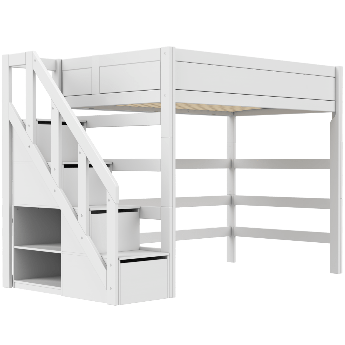 Lifetime Kidsrooms Letto a soppalco 120 con scale - 177 cm Whitewash