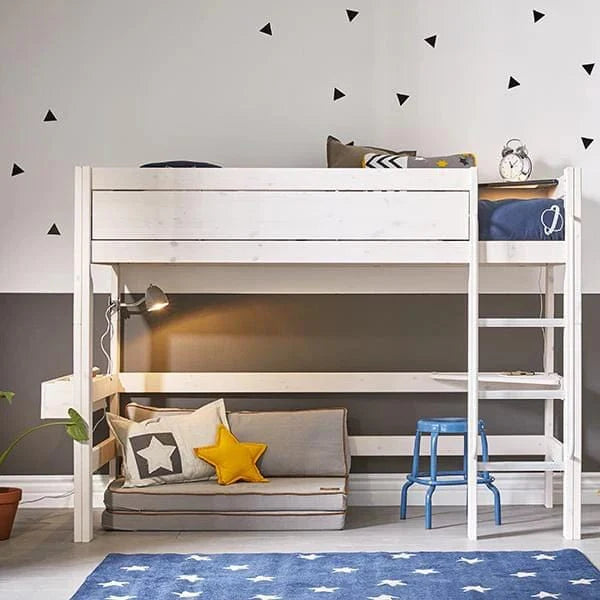 Lifetime Kidsrooms Mittelhochbett mit Leiter 152 cm - Original Weiss