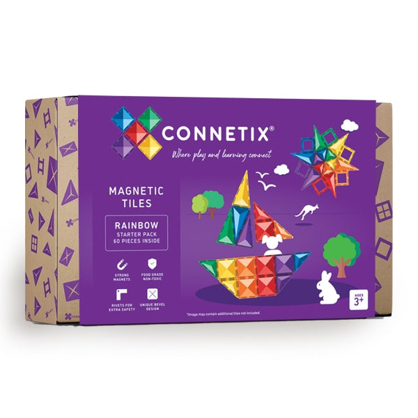 Connetix 60 Teile Rainbow Starter Pack – Kreatives Bauen &amp; STEAM-Lernen für Kinder