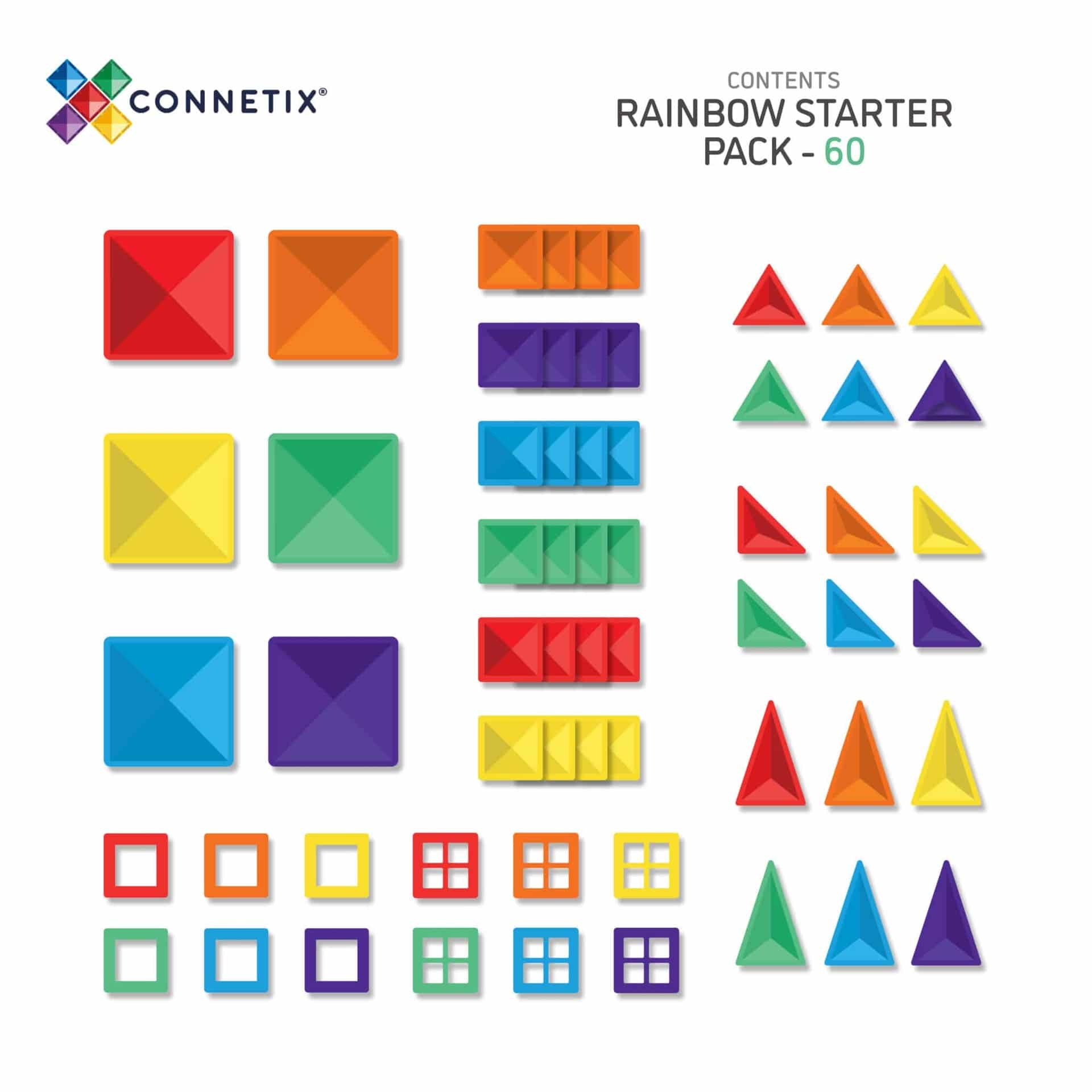 Connetix 60 Teile Rainbow Starter Pack – Kreatives Bauen &amp; STEAM-Lernen für Kinder