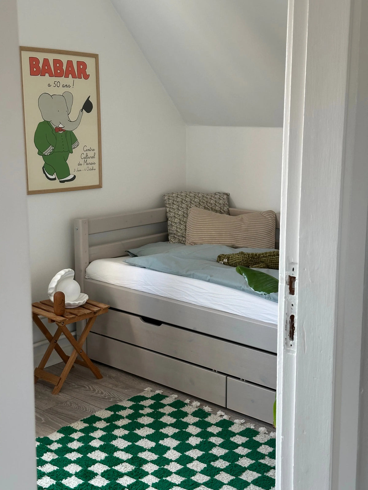 Flexa Classic Einzelbett mit Ausziehbett 90 x 200 cm Grey washed