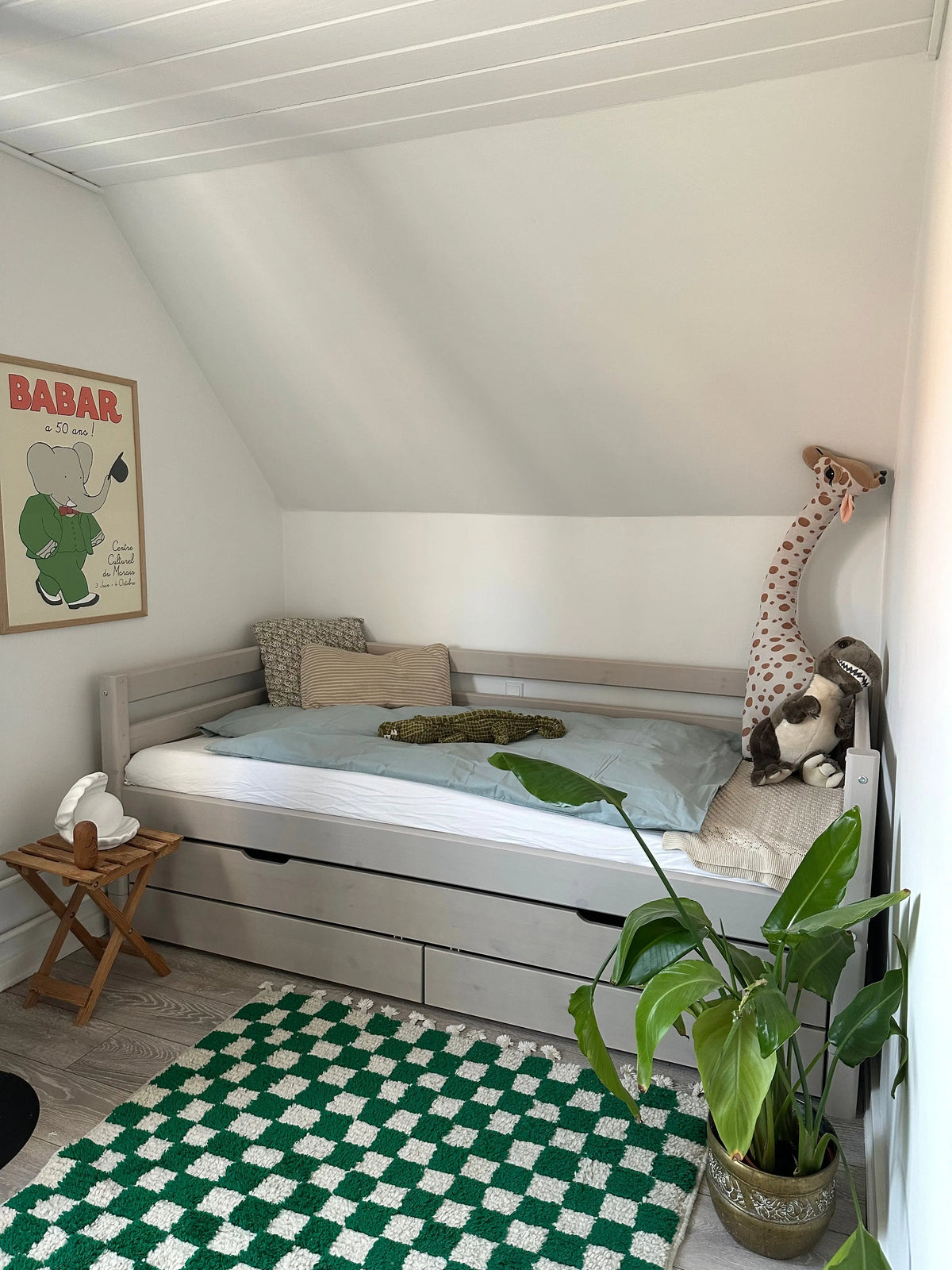 Flexa Classic Einzelbett mit Ausziehbett 90 x 200 cm Grey washed