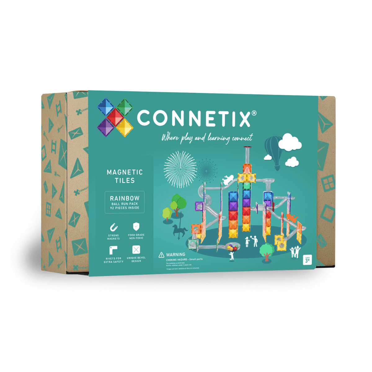Connetix 92 pièces Rainbow Ball Run Pack