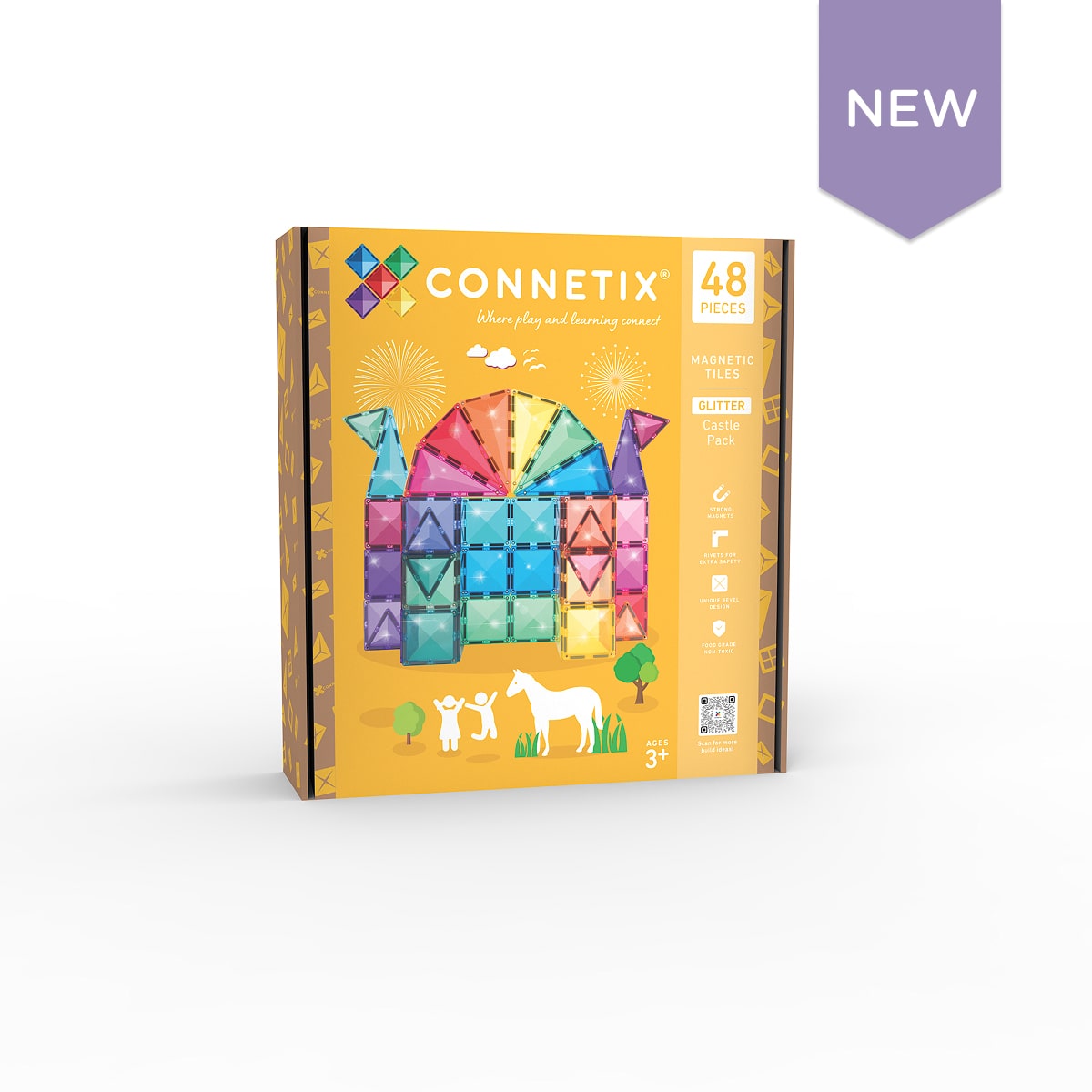 Connetix 48 pieces Glitter Castle Pack