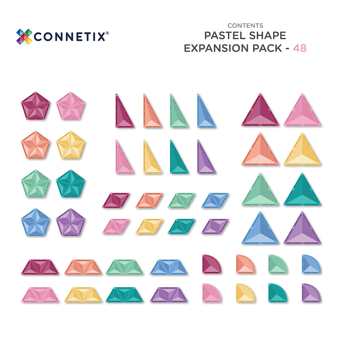 Connetix Pastel Shapes Expansion Set, 48-piece - Image 11