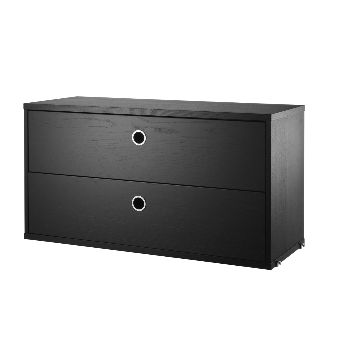 Chest of Drawers w78 x d30 x h42 cm Black stained ash