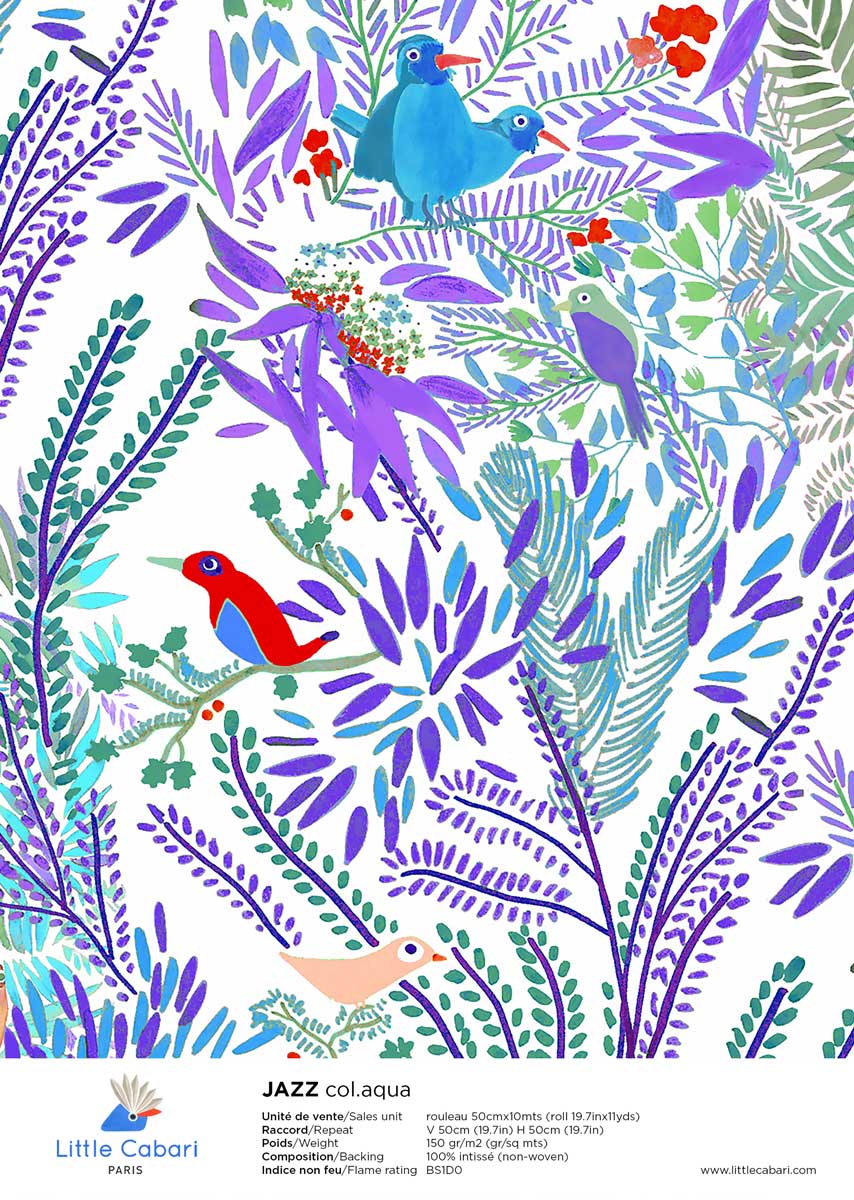 Little Cabari wallpaper JAZZ Aqua