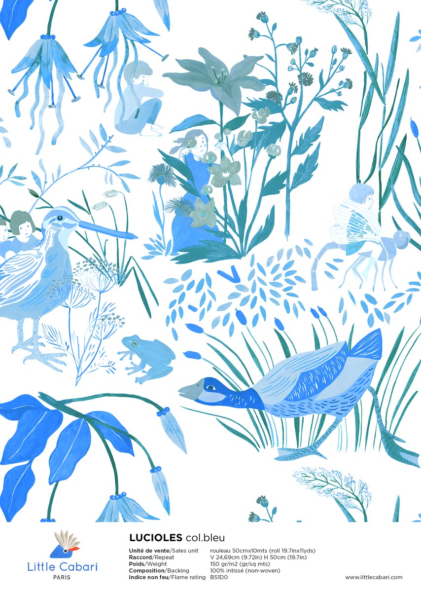 Little Cabari wallpaper FIREFLIES Blue