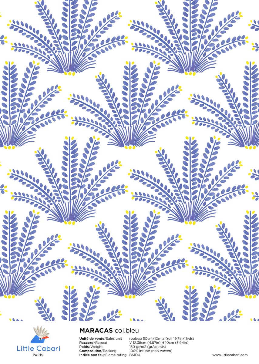 Little Cabari wallpaper MARACAS Blue