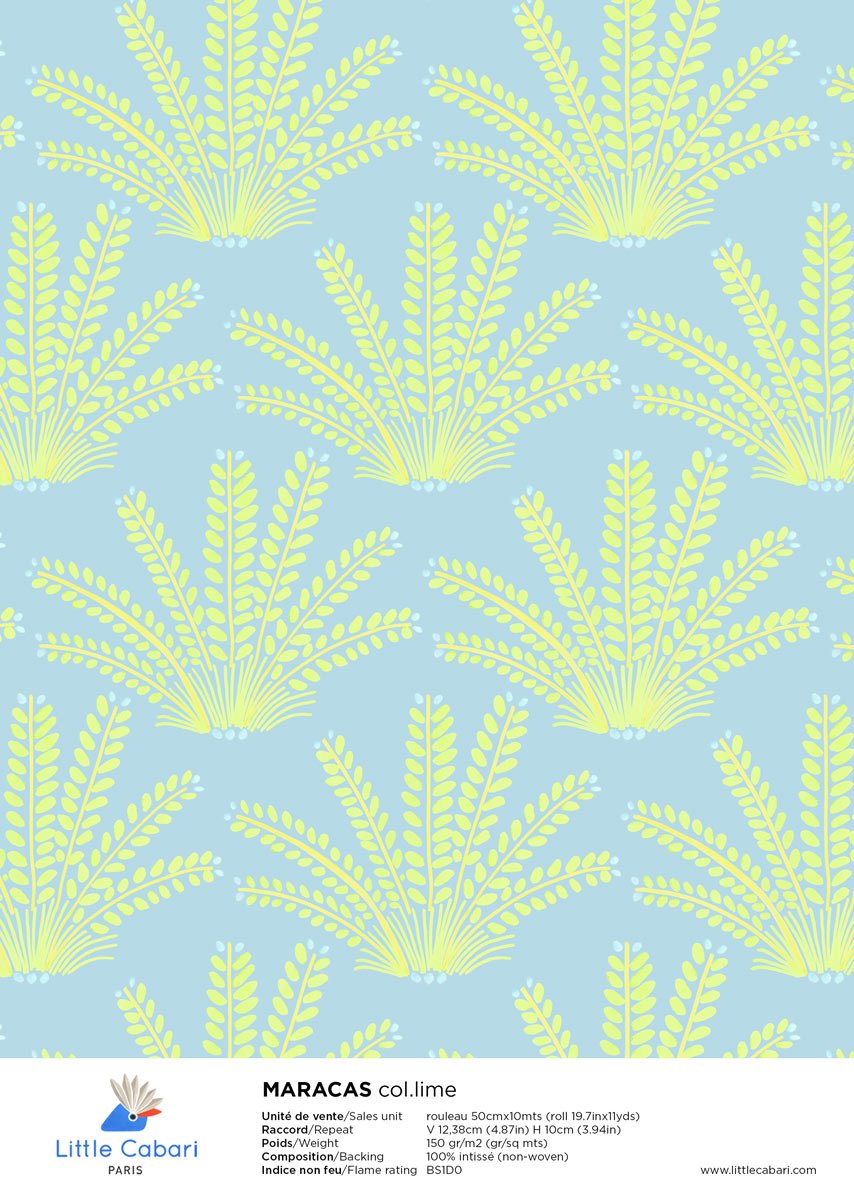 Little Cabari wallpaper MARACAS lime