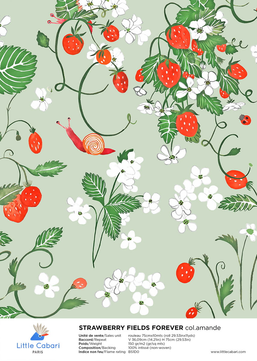 Little Cabari wallpaper ERDBEERFELDER almond
