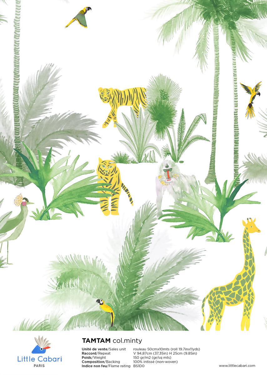 Little Cabari wallpaper TAMTAM mint