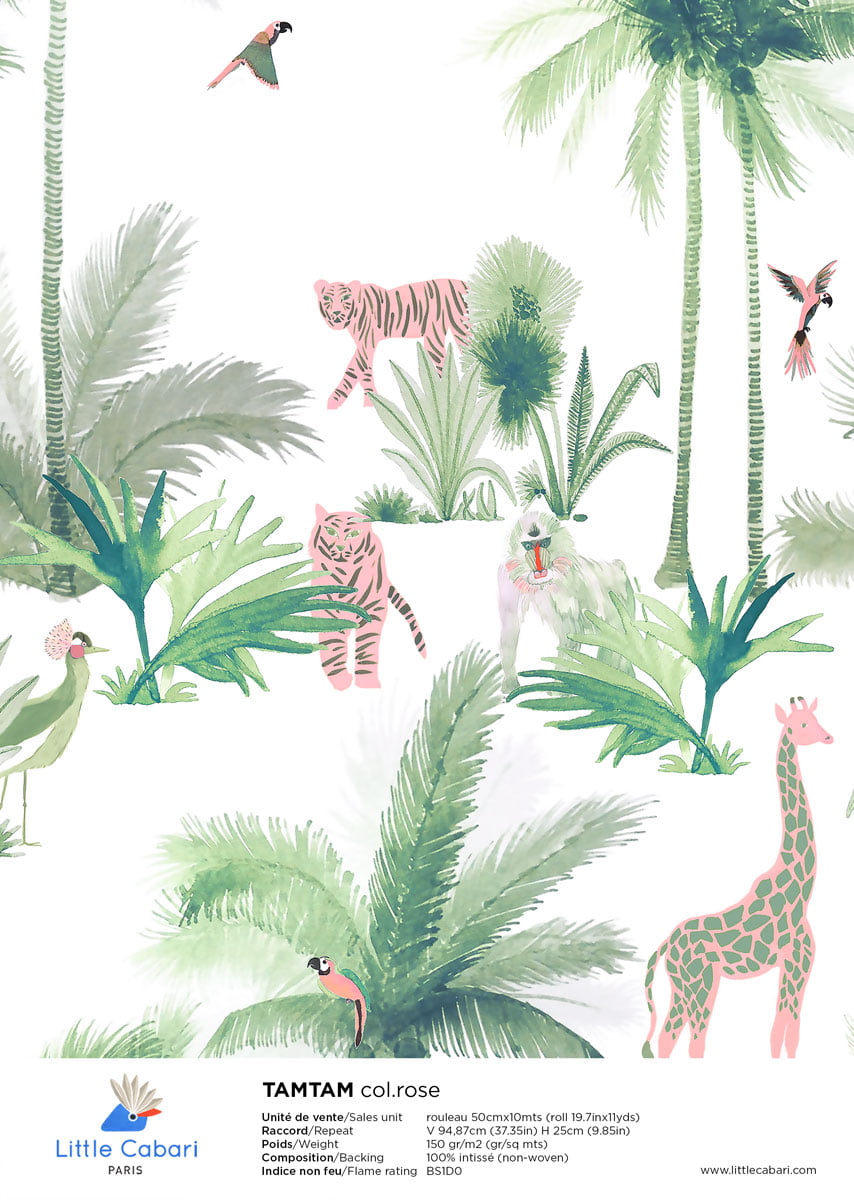 Little Cabari wallpaper TAMTAM Pink
