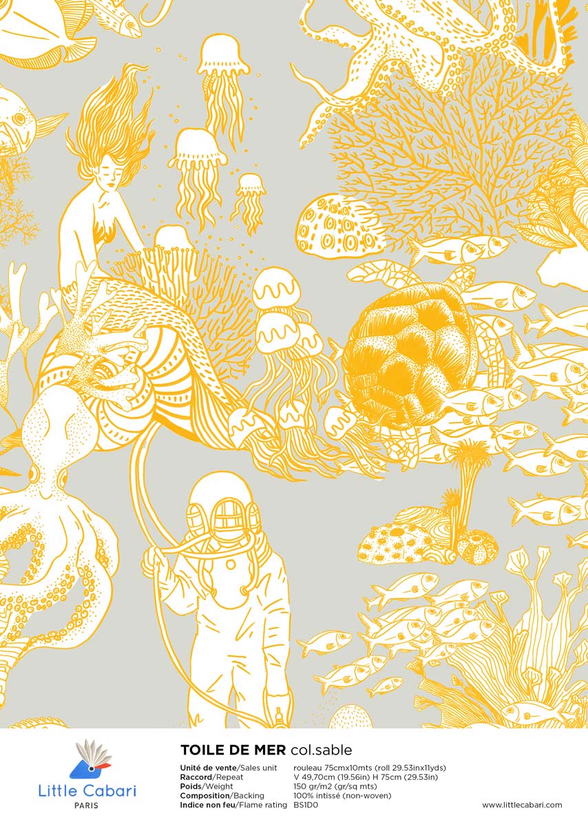 Little Cabari papier peint TOILE DE MER sable