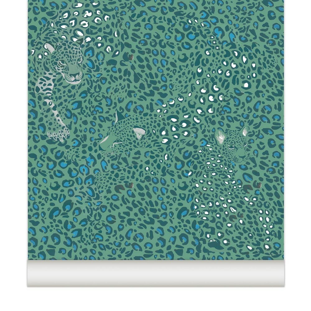 Little Cabari wallpaper CHEETAH mint