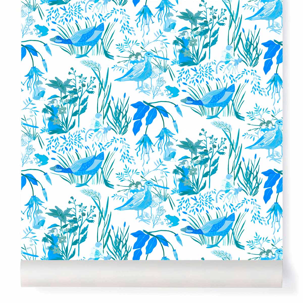 Carta da parati Little Cabari FIREFLIES Blu
